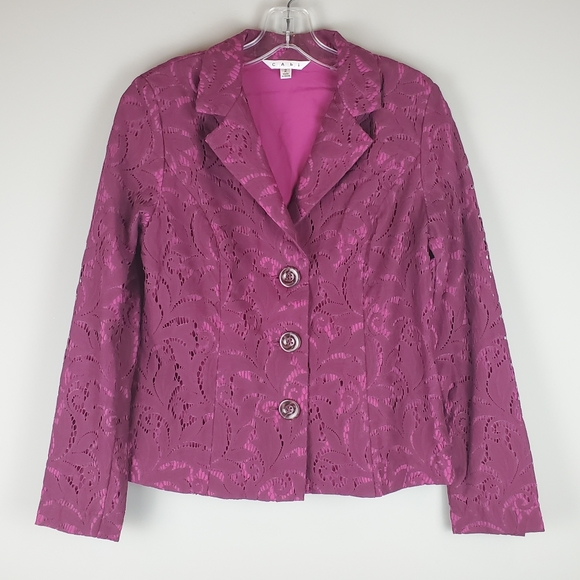 CAbi Jackets & Blazers - CAbi Frolic Plumberry Lace Jacket